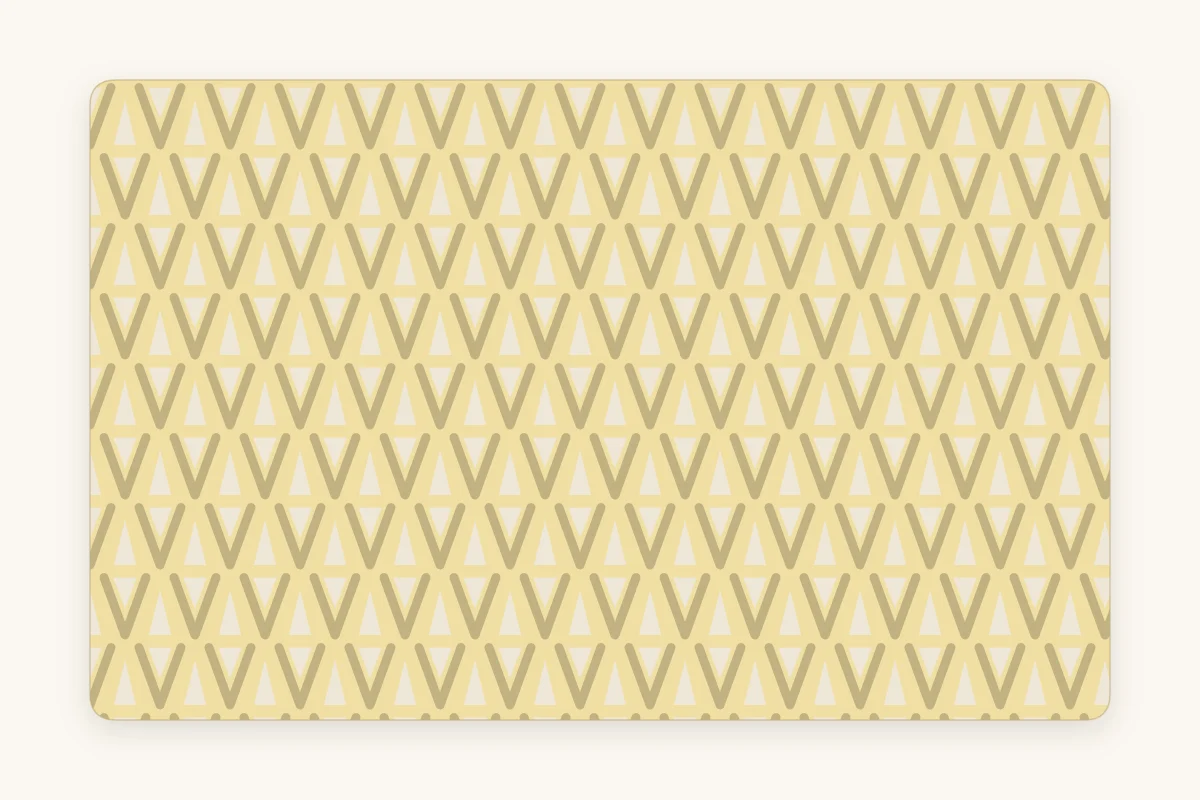 Close-up of V-stitch fabric showing rows of open V shapes with small gaps between them